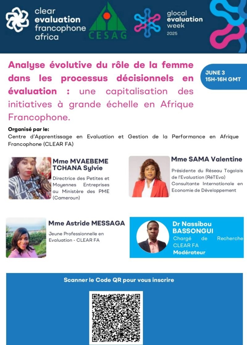 ANALYSE EVOLUTIVE DU RÔLE DE LA FEMME DANS LES PROCESSUS DECISIONNELS EN EVALUATION